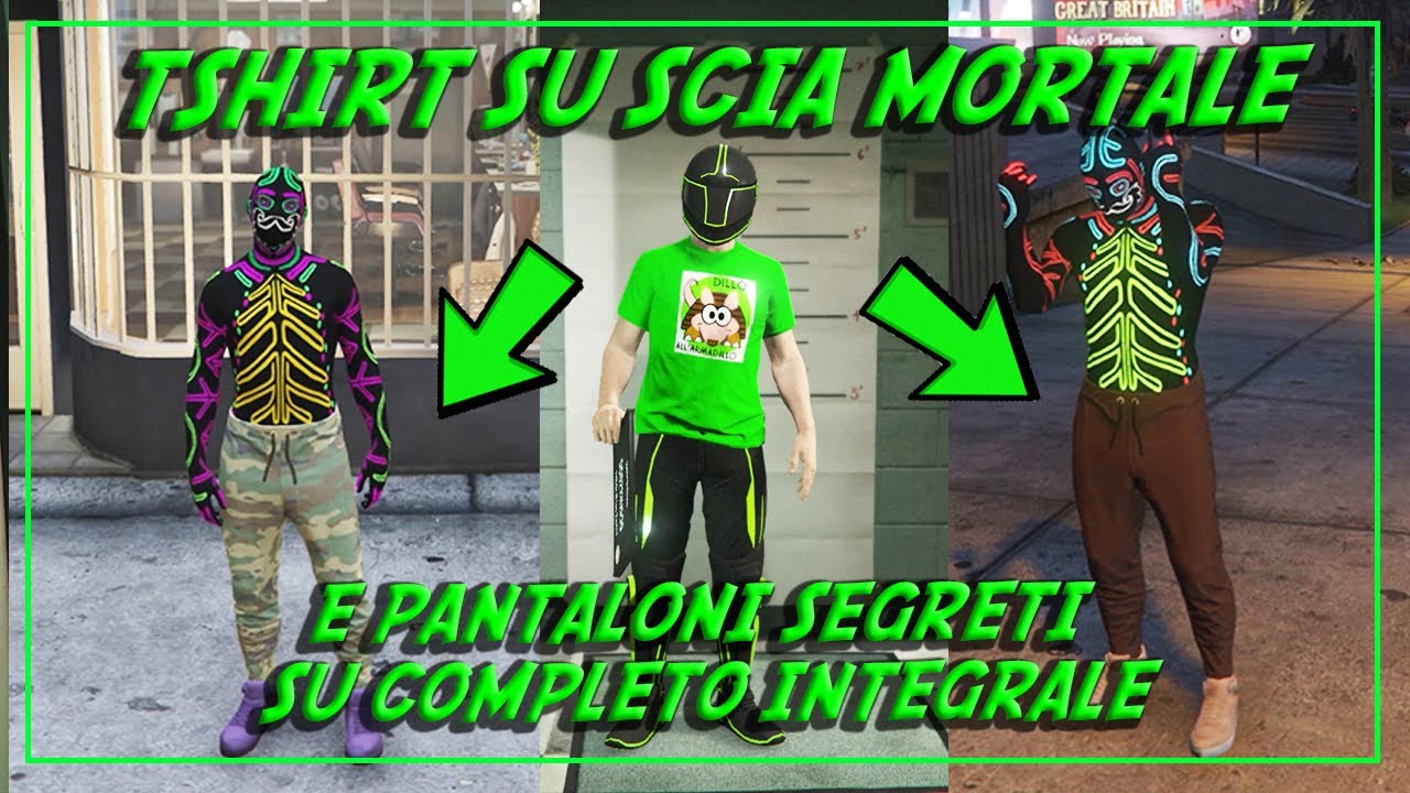 GTA V PANTALONI SEGRETI su COMPLETO INTEGRALE + TSHIRT SU SCIA MORTALE * GLITCH 100% SOLO * VIDEO