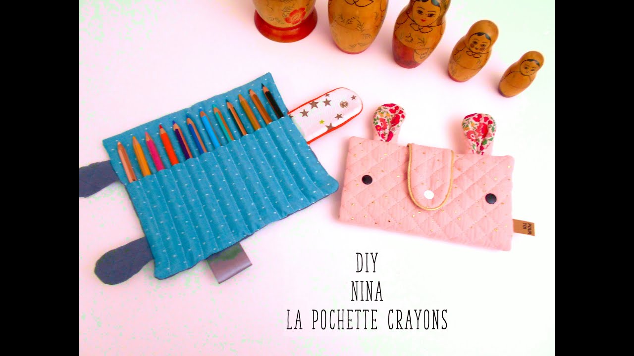 Coudre Nina la pochette pour crayons, tuto couture facile pochette crayons