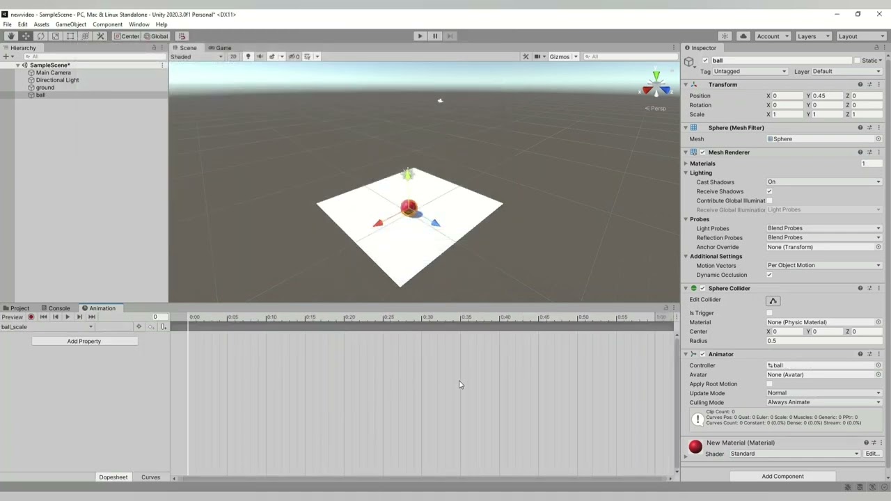 كيفية عمل Animation   للأجسام ثلاثية الأبعاد في Unity .