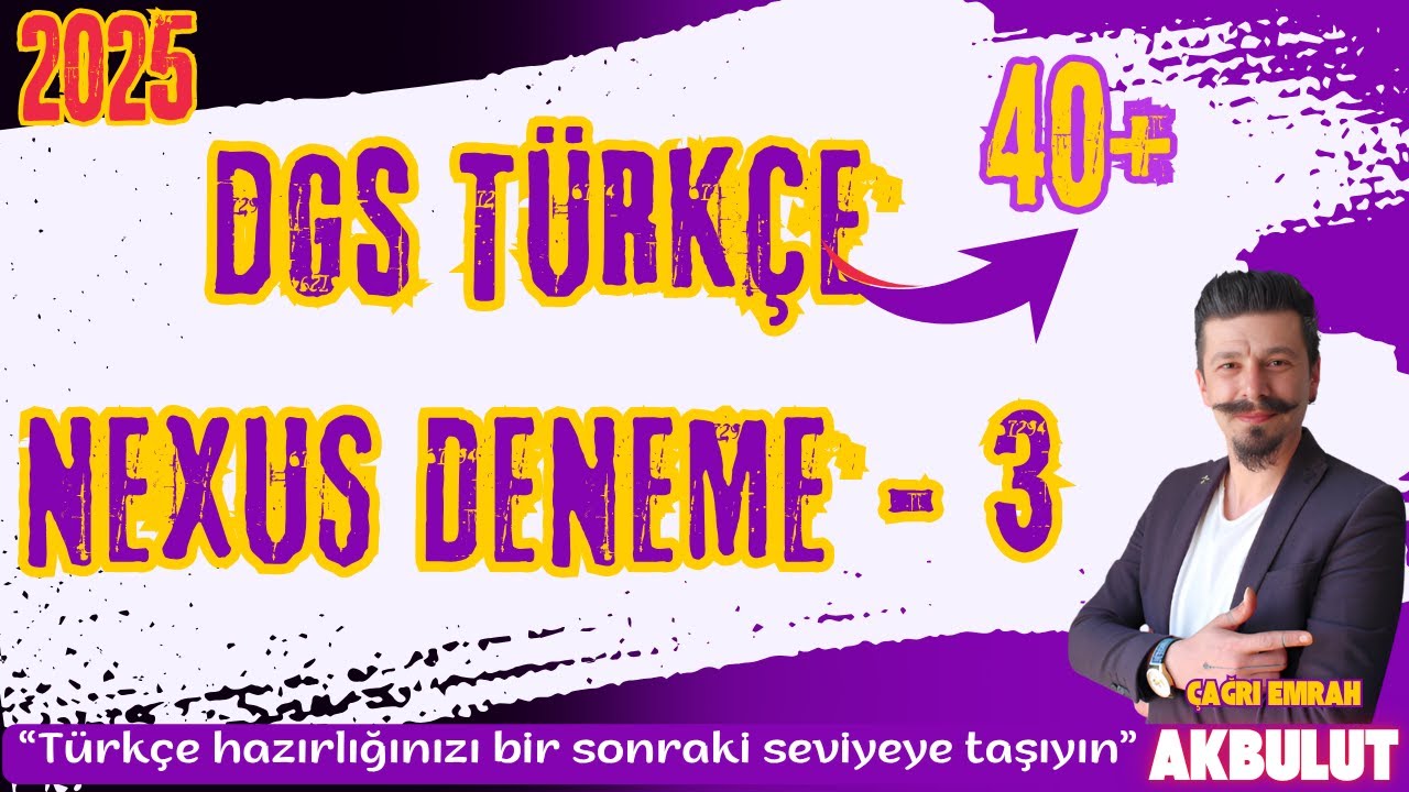 📚 DGS AGS KPSS ALES İçin TAM DENEME - 3 | Sözcükte Anlam, Cümlede Anlam, Paragraf, Sözel Mantık