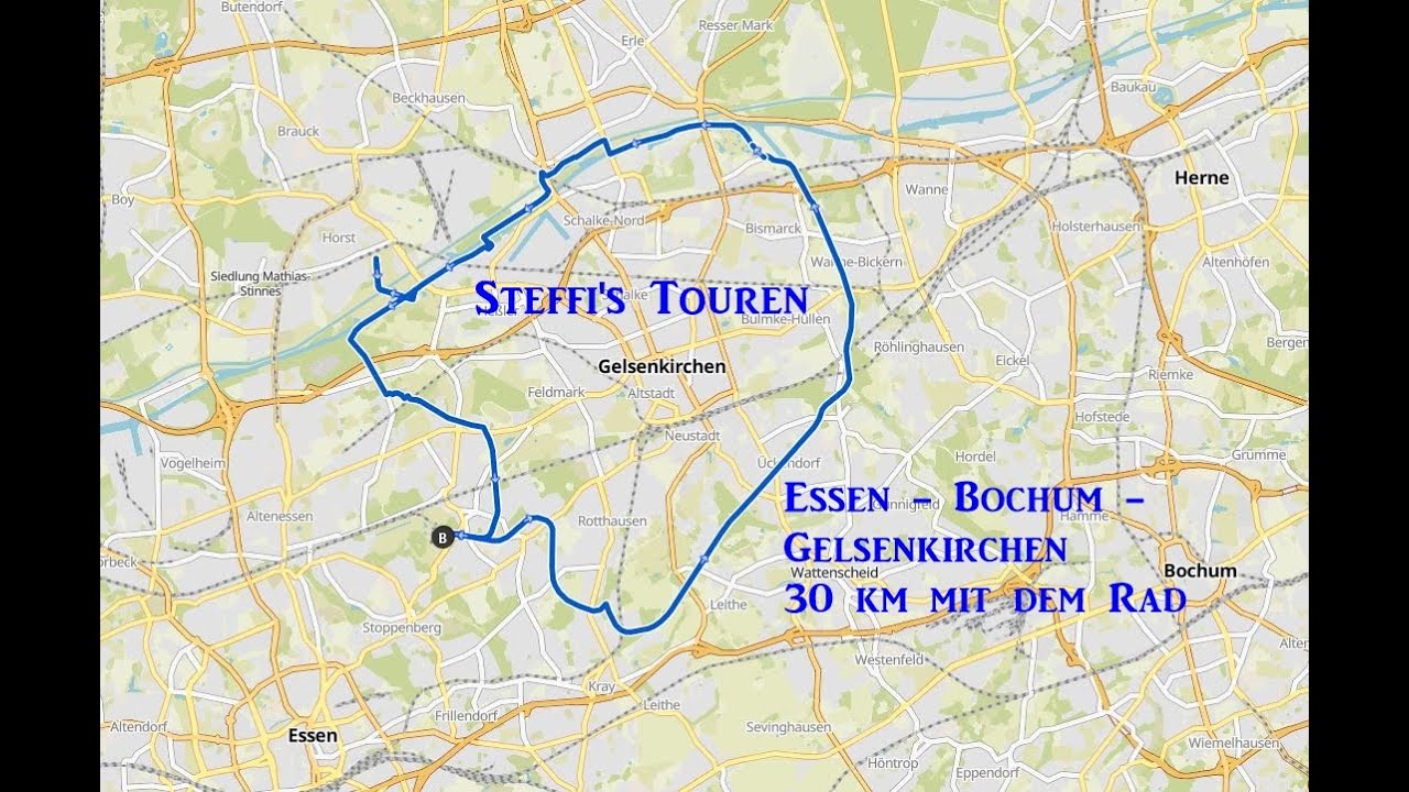 Essen - Bochum - Gelsenkirchen: 30 km mit dem Rad