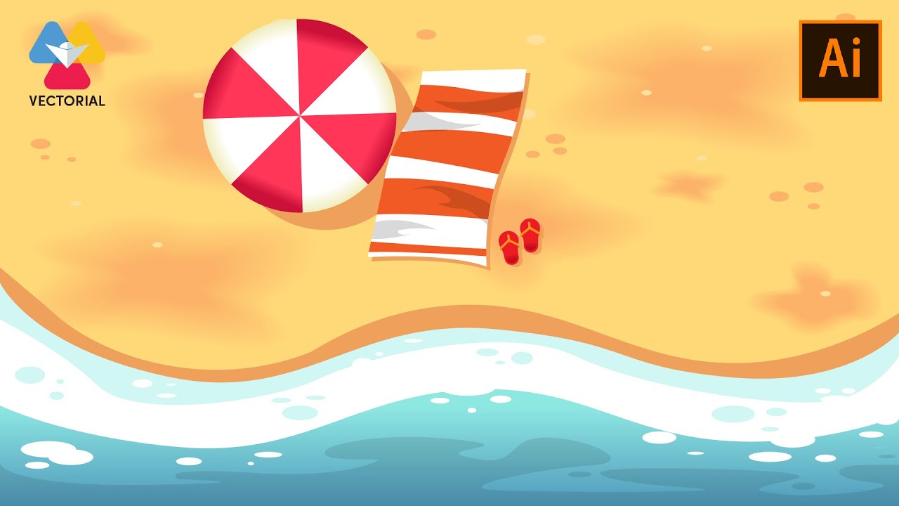 Beach Vector tutorial in Adobe Illustrator