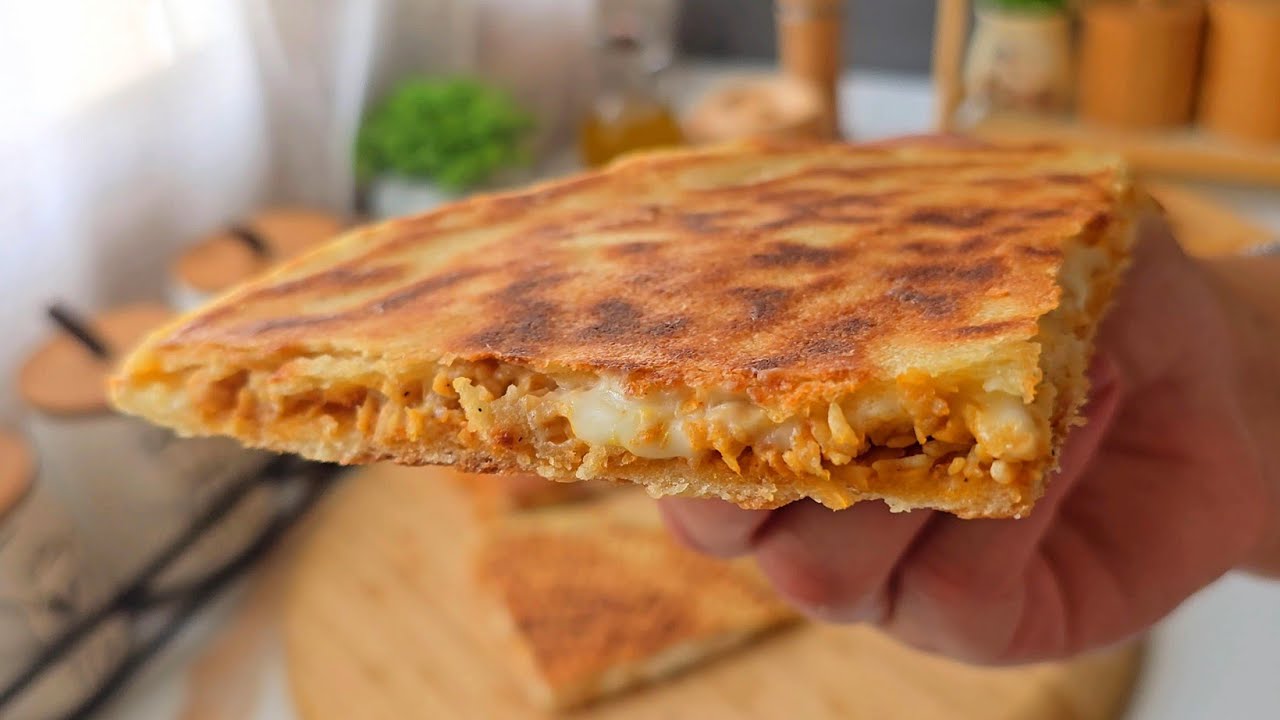 كسرة محشية 🇩🇿 مقرمشة سريعة التحضير😍 بالمقادير المضبوطة بحشو بنين حار ومفرمج🔥