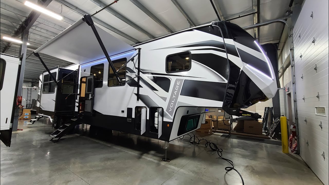 2 or 3 Bedroom Toy Hauler 2021 Voltage Triton 4271 5th Wheel Dutchmen RV @ Couchs RV Nation RV Tour