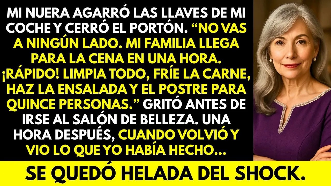¡Mi familia llega en una hora! ¡Fríe esos bistecs, rápido! gritó mi nuera Cuando volvió del salón