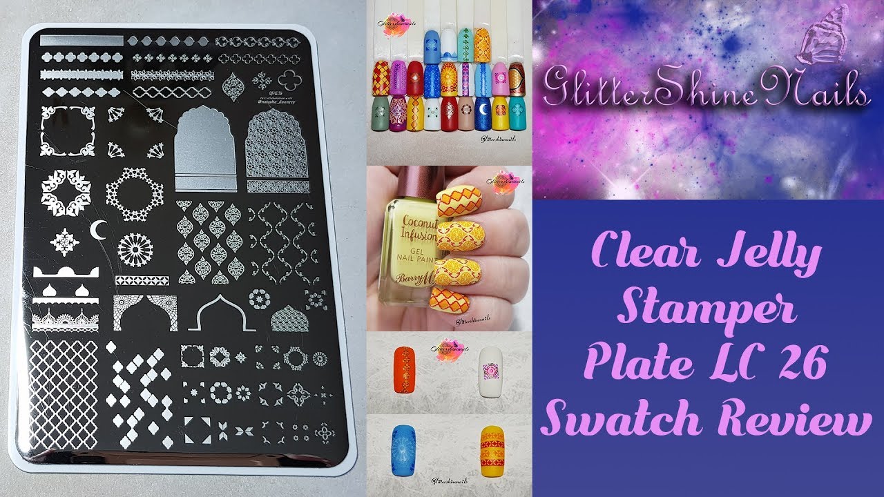 Clear Jelly Stamper Stamping Plate Swatch Review CJS-LC-26 Moorish Motifs