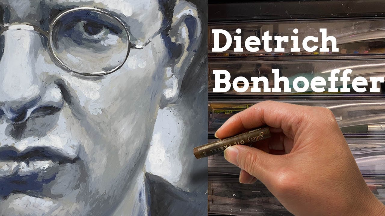 Drawing Dietrich Bonhoeffer by oil pastels｜EZ EZ