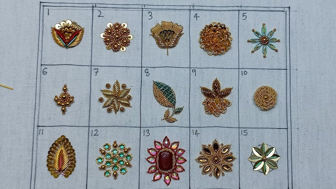 Aari work Butha tutorial || 15 Butha design || #aariembroidery2_0 #aariwork