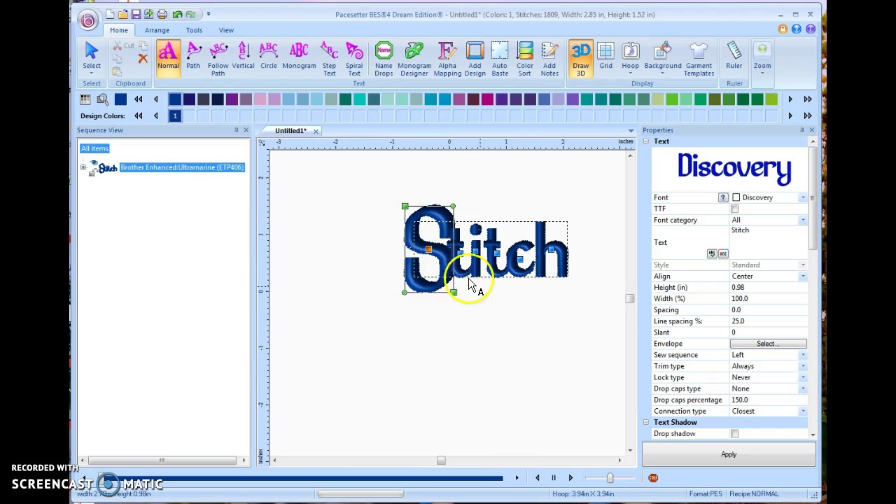 Brother BES4 Basic Lettering Options