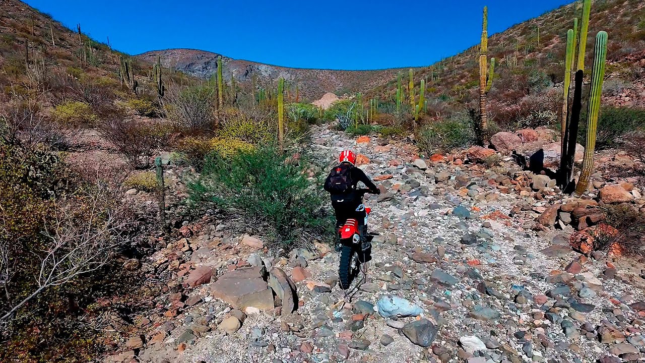 Rocky riverbed riding on my Honda CRF250RX - La Paz, BCS