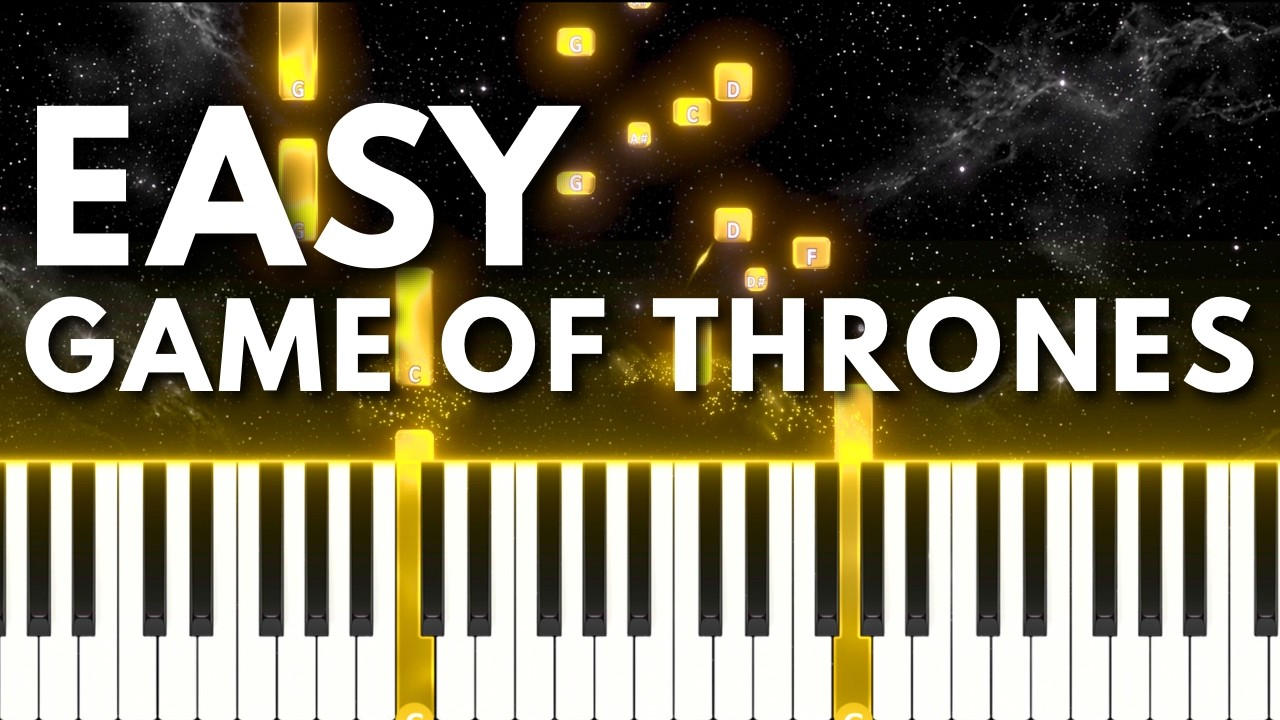 Game of Thrones Theme – Easy Piano Tutorial (Falling Notes Synthesia)