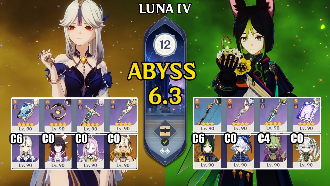 【Genshin Impact Бездна 6.3】C6 Нингуан Lunar Crystallize & C6 Тигнари Quickbloom｜原神 Spiral Abyss