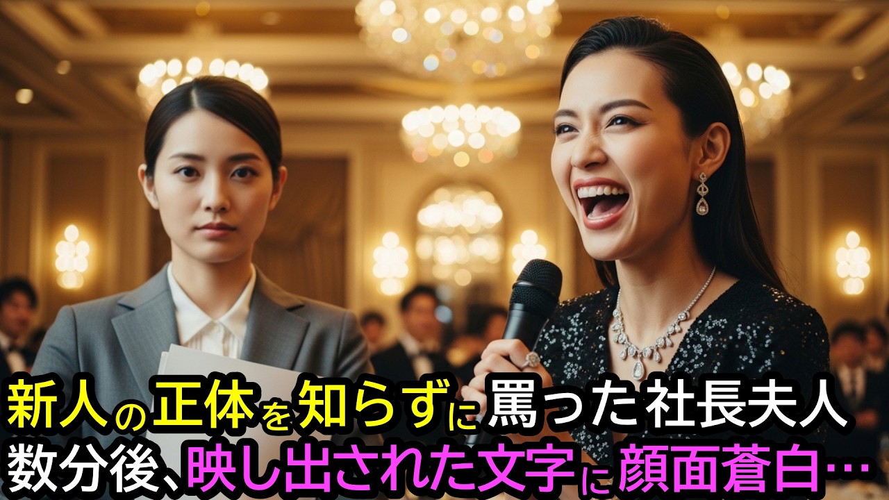 新人の正体を知らずに罵った社長夫人。数分後、映し出された文字に顔面蒼白…