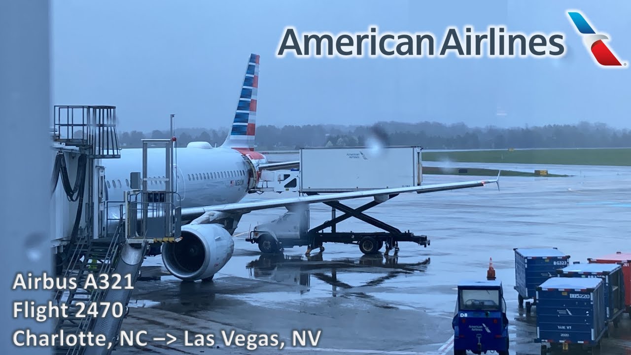 (HD/60) American Airlines flight 2470 from Charlotte to Las Vegas.