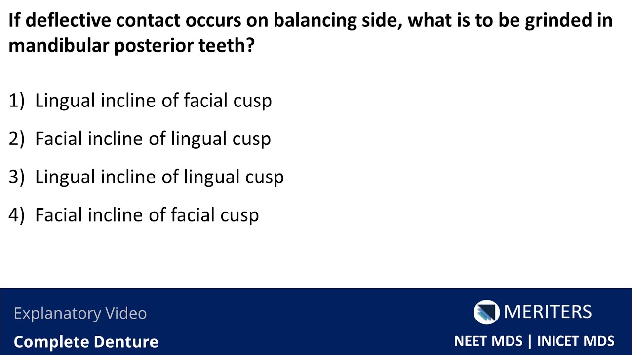 NEET MDS | INICET - Prostho - Complete Denture | Explanatory Video | MERITERS