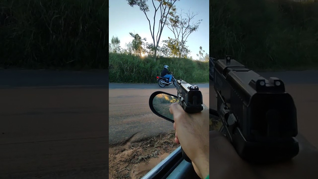 Quase tomou o dele #guns #moto #policia #arma #grau #titan #gta #gta5 #favela #brasil#estrada #agro