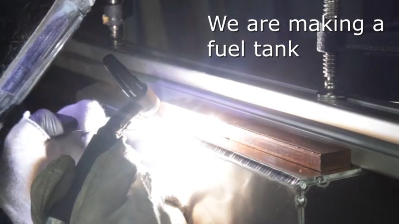 TIG welding aluminum fuel tank (with pressure test)