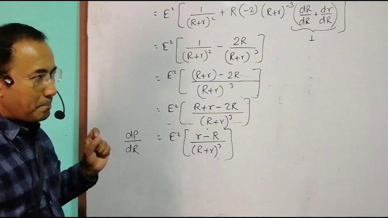 Formula for efficiency in circuit with internal resitance