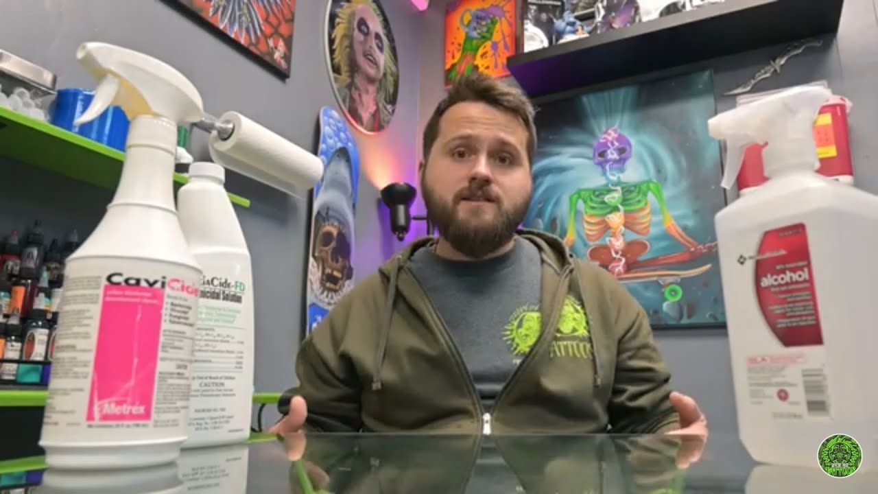 How to properly clean and sterilize Tattoo work station #sterilization #tattooing #tattooartist
