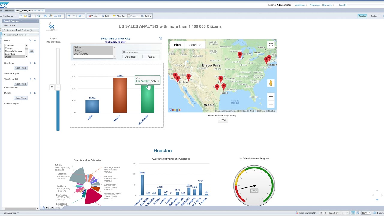 NEED4VIZ - Webi Charts Add On -Interactivity between elements in the report using geo maps