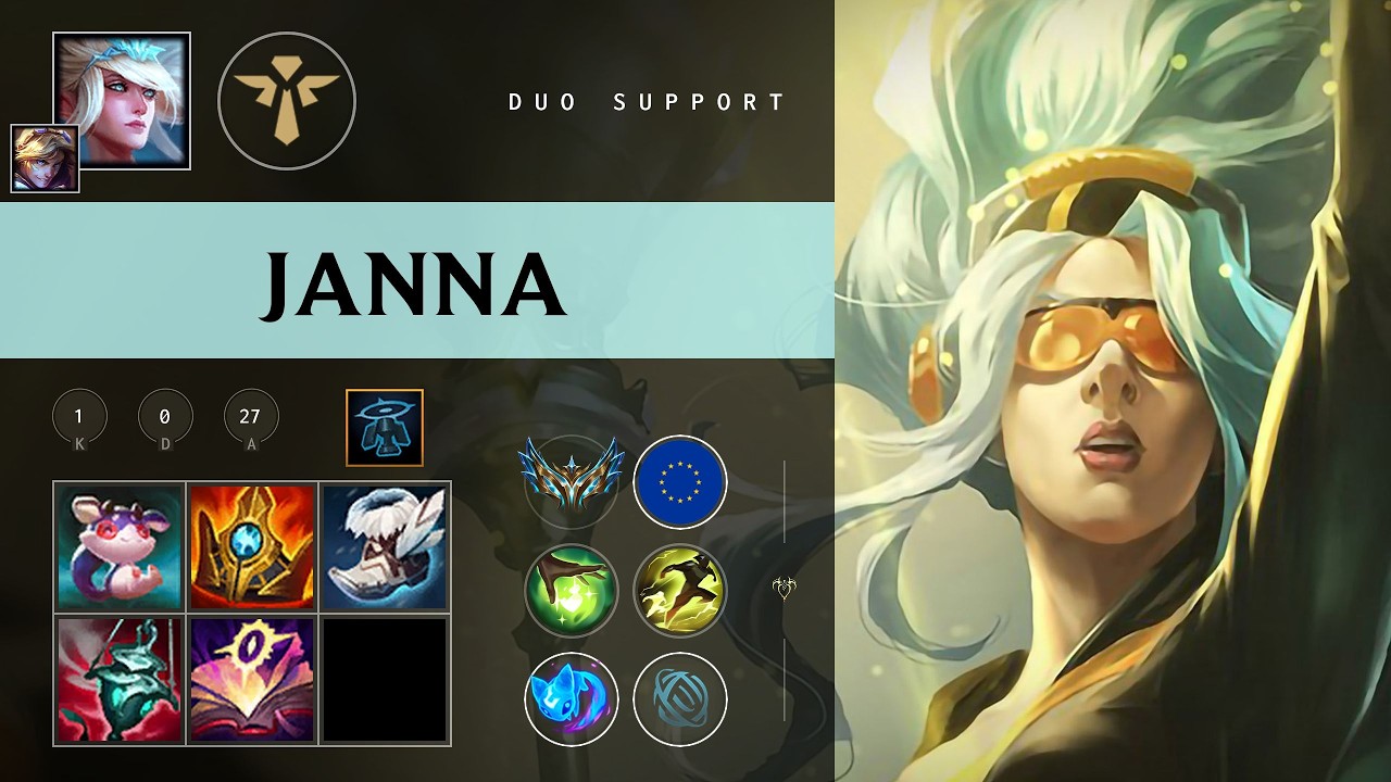 Janna Support vs Lulu - EUW Challenger Patch 26.08