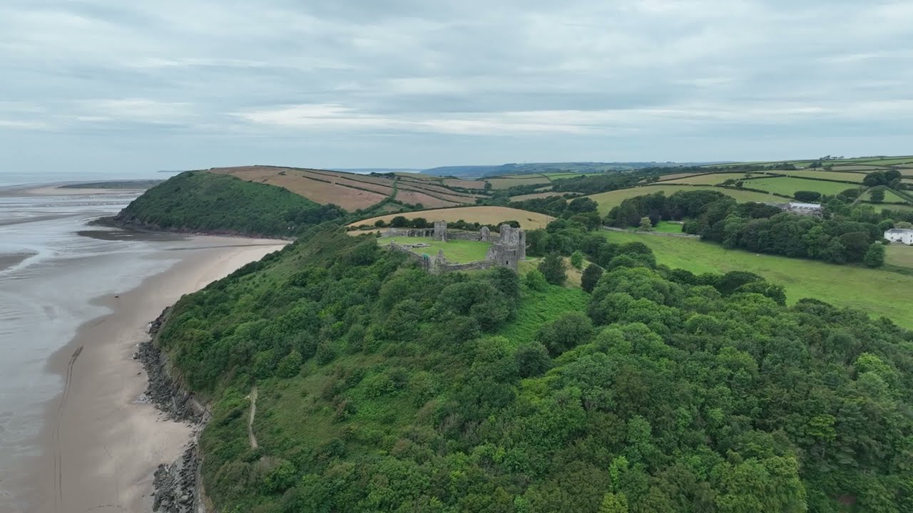 Llansteffan Castle from above.