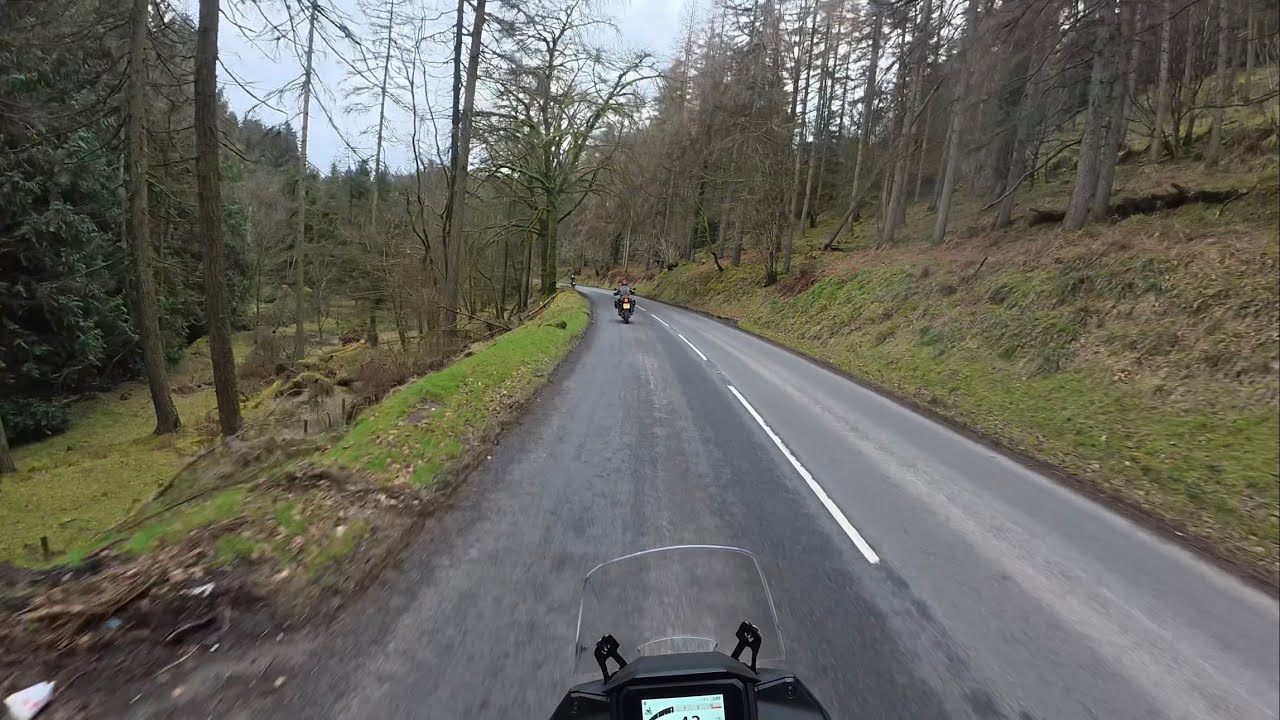 Gortin Glen Forest and off road track at Barnes Gap. Honda Transalp and Africa Twin,Triumph Tiger