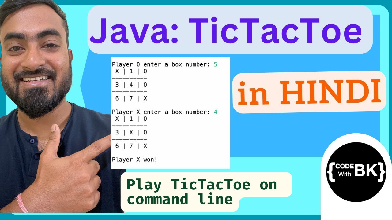 TicTacToe game in Java | Command line games in Java Programming | Java coding in Hindi