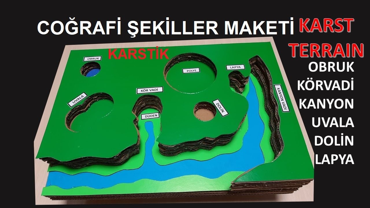 COĞRAFİ KARSTİK ŞEKİLLER MAKETİ / uvala,polye,düden,dolin vs.