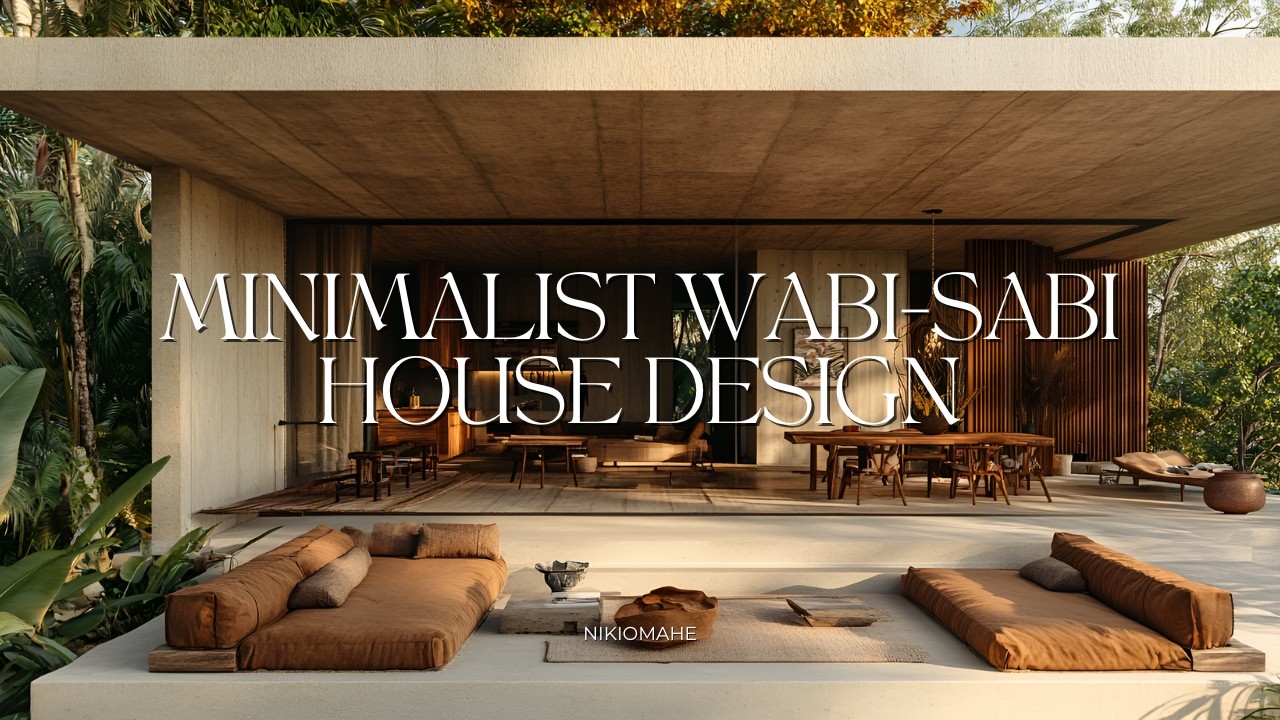 Minimalist Wabi-Sabi House Design with Concrete, Wood, Glass and Tropical Zen Garden