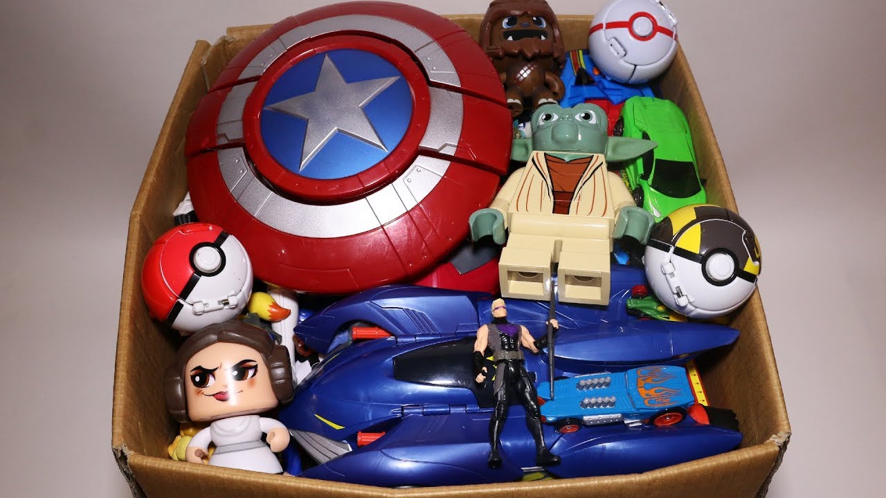 Box of Toys: Action Figures, Cars, Pokemon, Star Wars and More