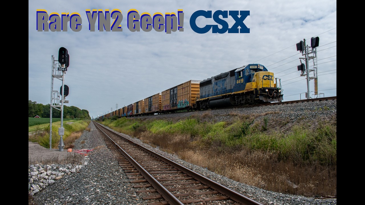 CSX 4419, RARE YN2 Geep, Leads CSX L376 at State Line on the CSX Garrett Subdivision