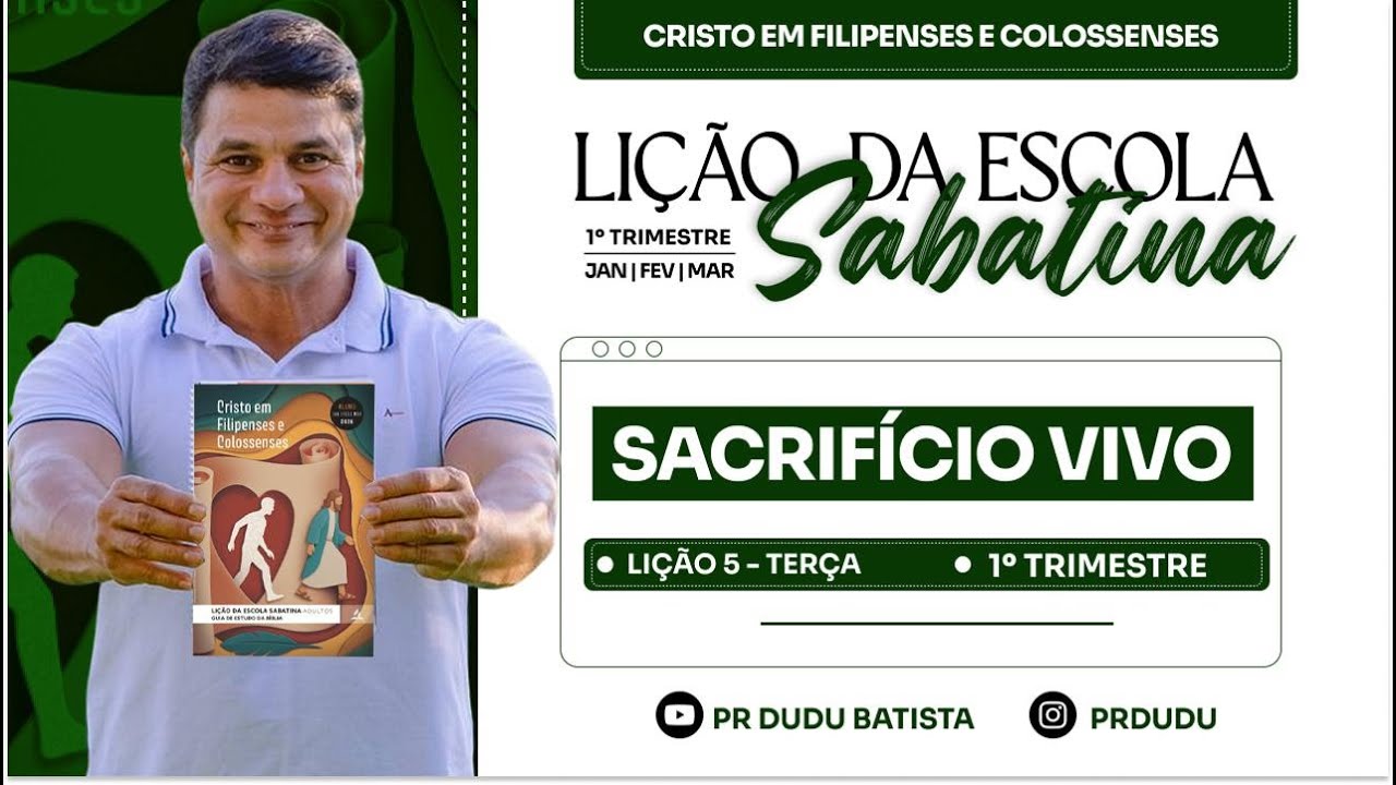 Lição da  Escola Sabatina ADULTOS , Terça 27/01/26  