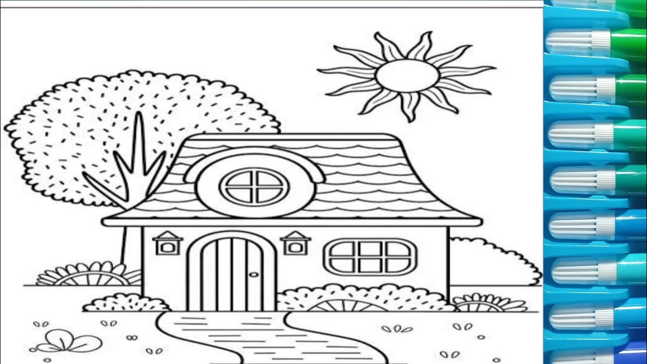 How to Draw a Beautiful Strander House | Step by Step House Drawing Tutorial