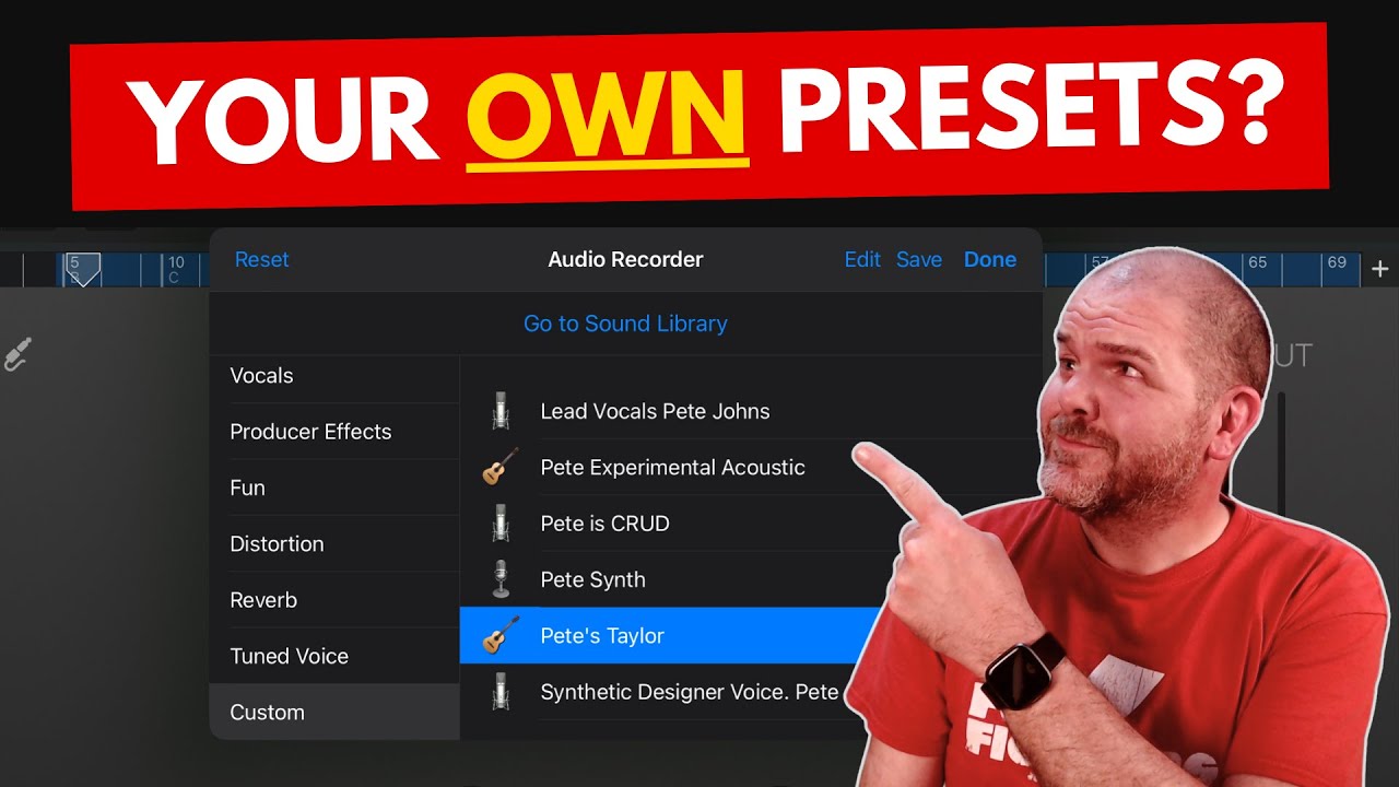 SAVE CUSTOM PRESETS in GarageBand iOS (iPad/iPhone)