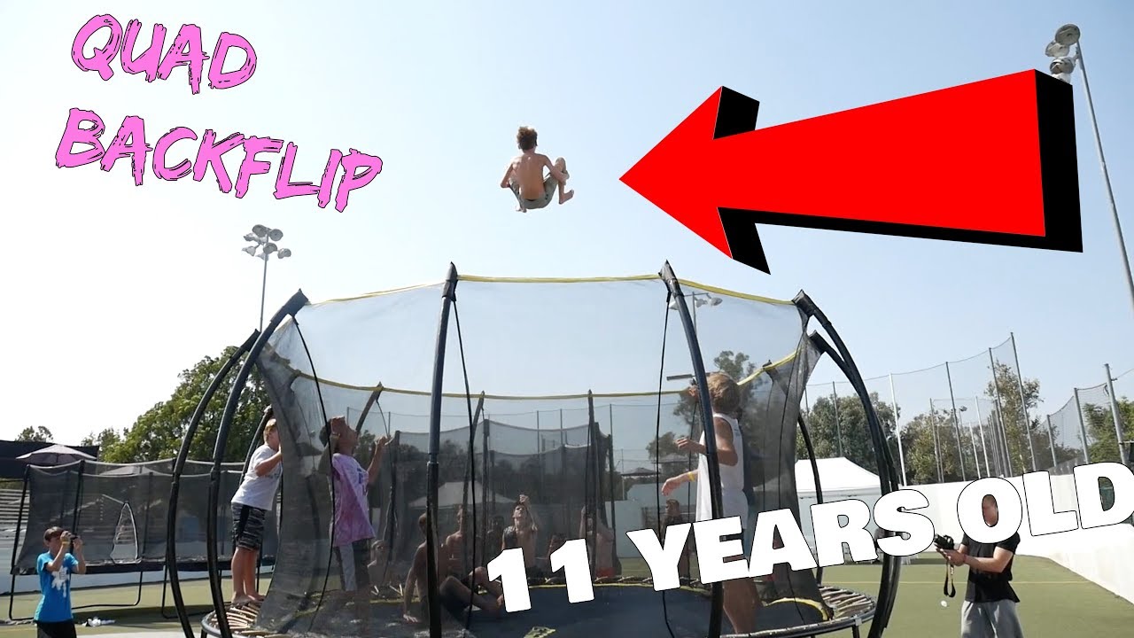 11 YEAR OLD DOES STANDING QUAD BACKFLIP!