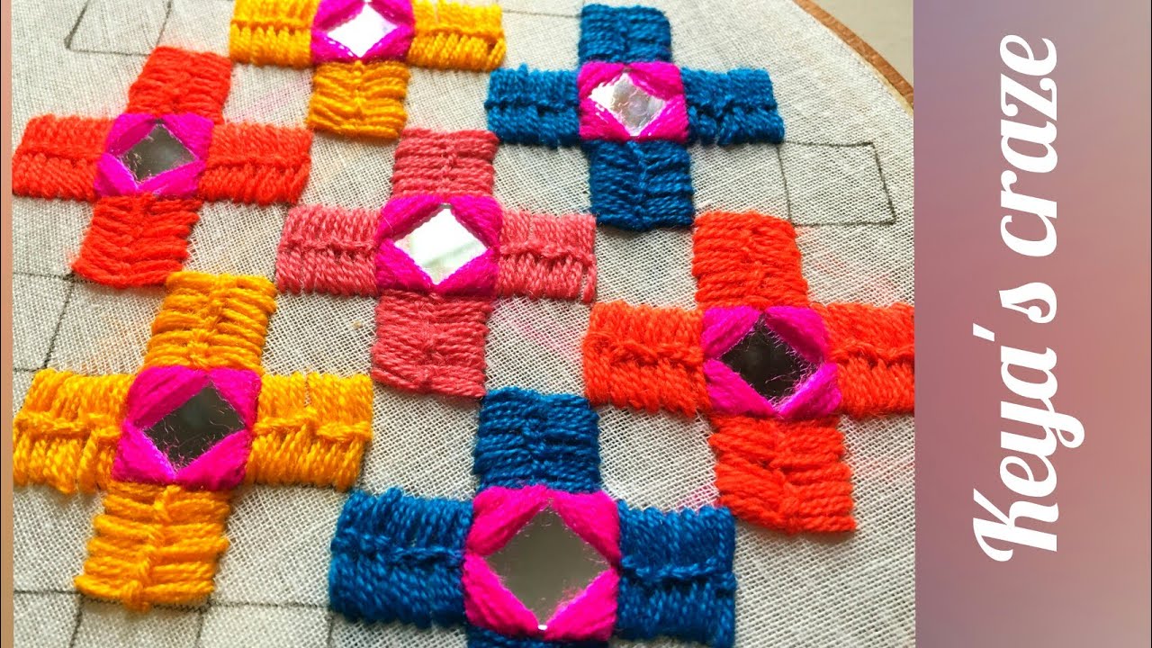 Hand embroidery 2019 | Unique All over Mirror hand embroidery tutorial by Keya;s Craze