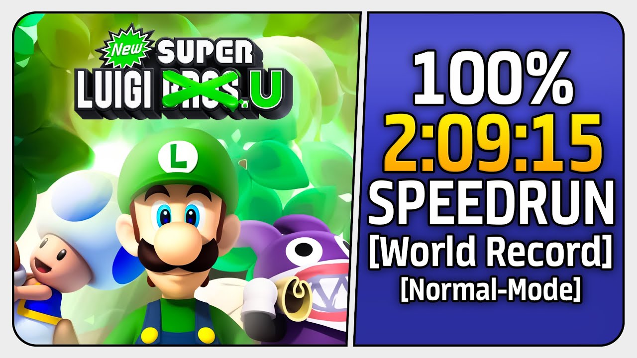 [WR] New Super Luigi U - 100% Normal Speedrun in 2:09:15