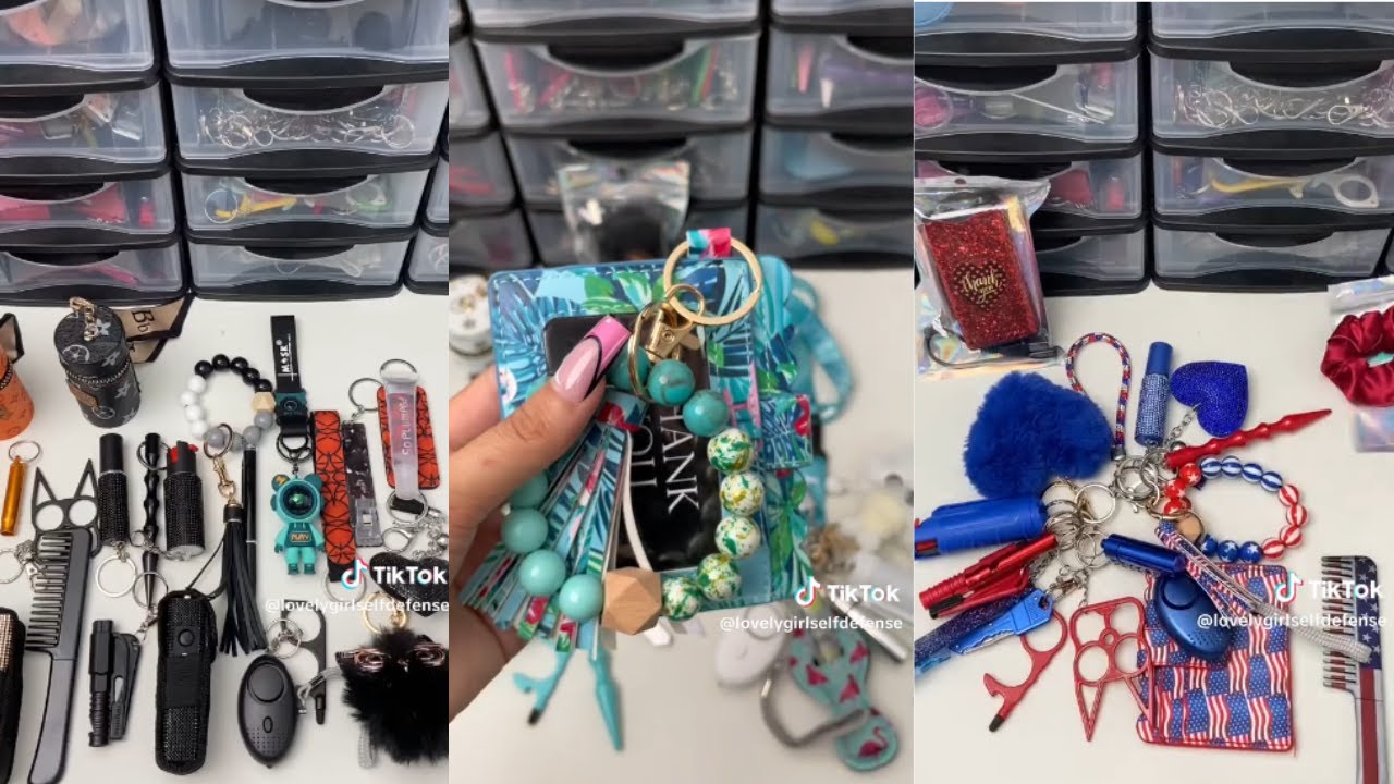 ✨ASMR✨ SELF DEFENSE KEYCHAIN PACKING VIDEO #66 🍧🍬