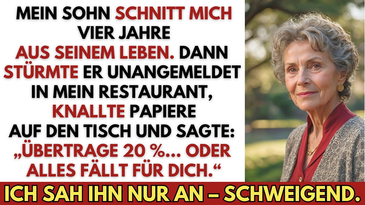 Mein Sohn schnitt mich vier Jahre aus — dann erschien er im Restaurant und forderte 20 %…