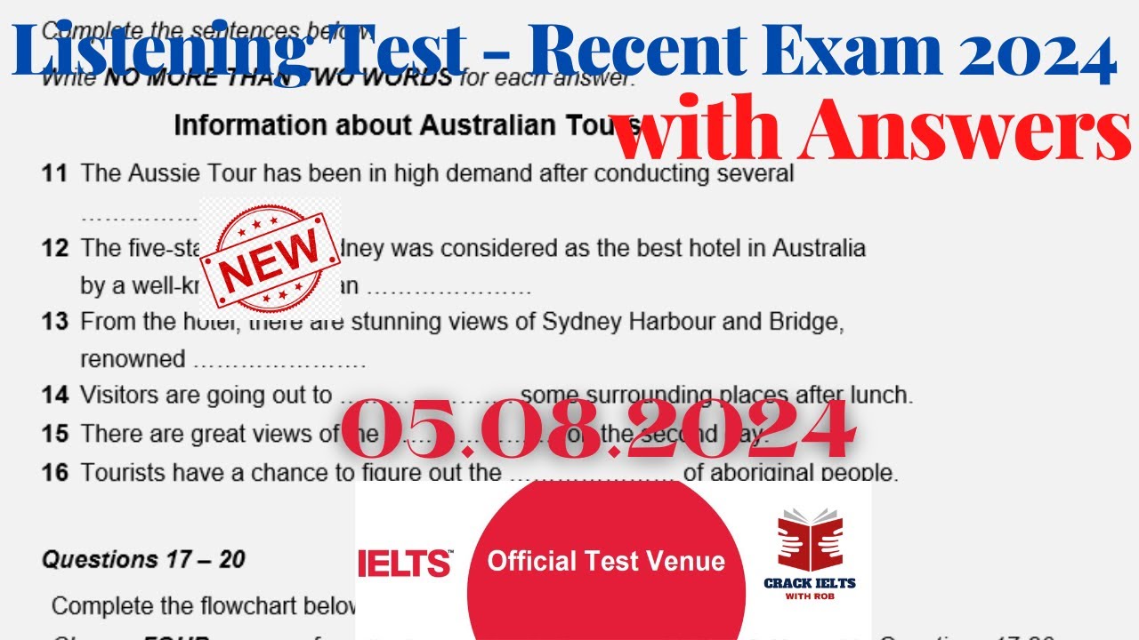 IELTS Listening Actual Test 2024 with Answers | August Exam