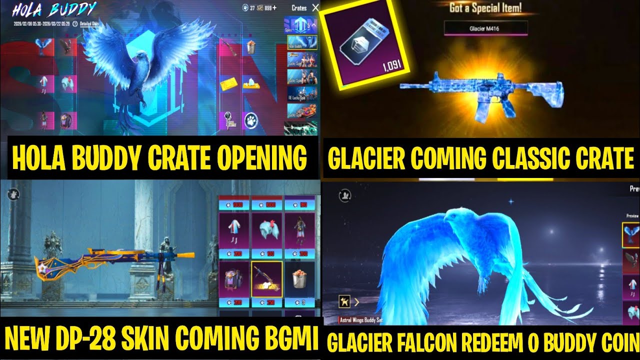 Finally😍Glacier Falcon Buddy Crate Opening | Bgmi New Hola Buddy | M416 Glacier Update Classic Crate