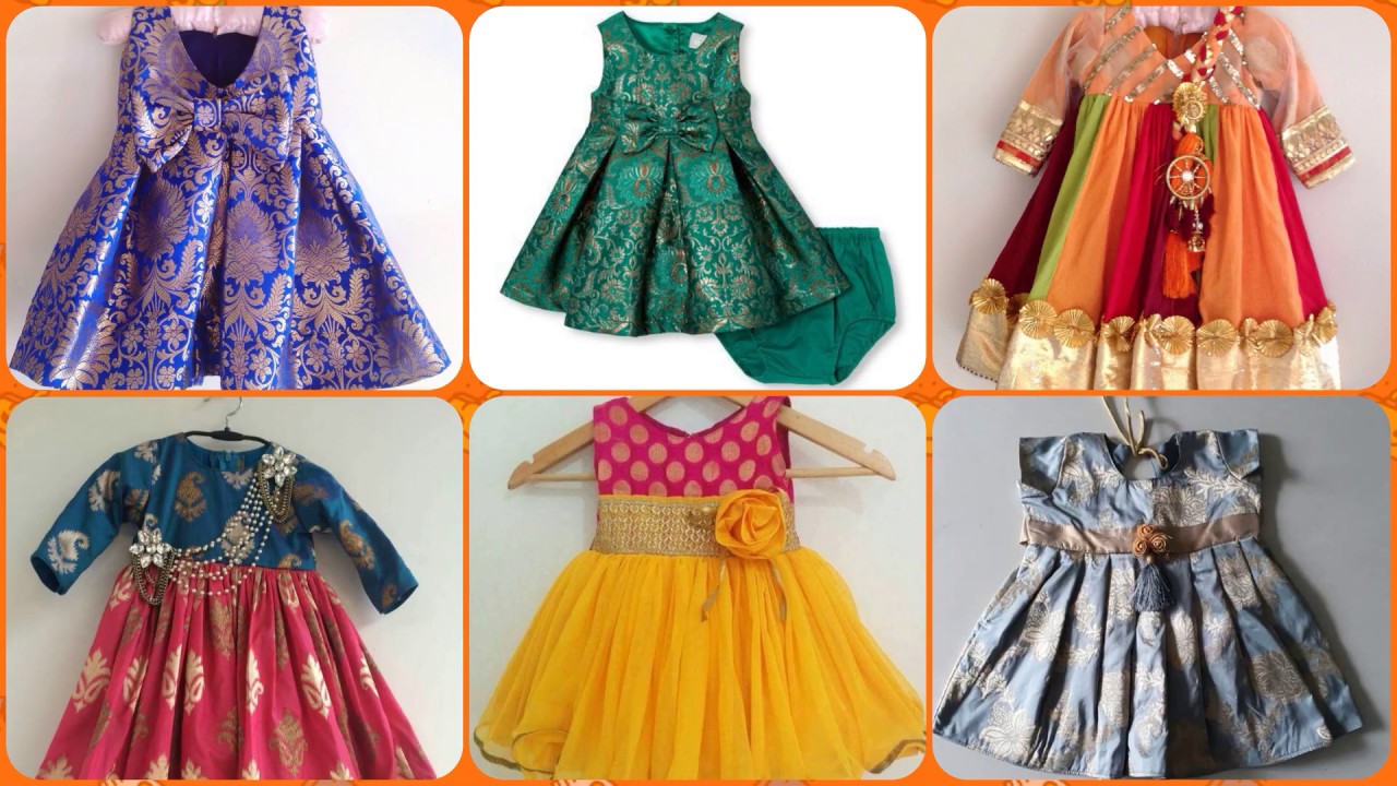 Banarasi Frocks | Brocade Kurti Designs 2024| Jamawar Dresses for Baby Girls | ATLAS Fabric fkideas