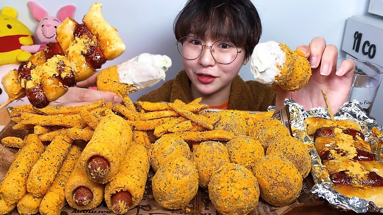 뿌링사이드 모여라2 BHC 뿌링치즈볼 뿌링핫도그 뿌링감자 뿌링소떡 뿌링치즈스틱 먹방 Dessert Mukbang