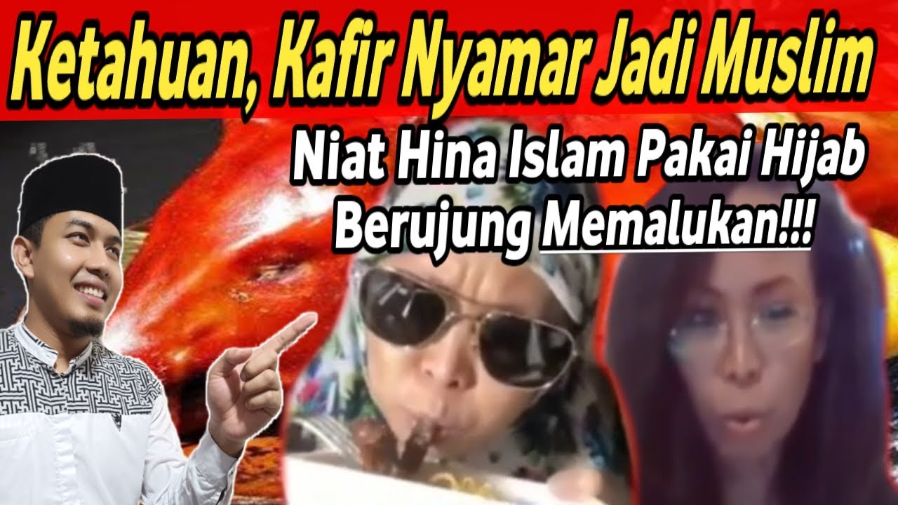 Non Muslim Nyamar Jadi Muslimah, Pakai Hijab makan Babi, Berujung Memalukan!!!