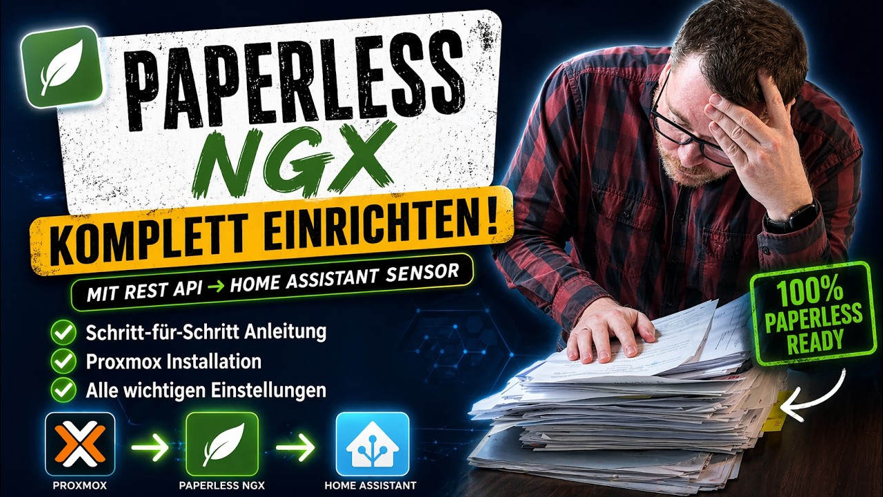 Paperless NGX komplett einrichten (Proxmox) – mit REST API Home Assistant Sensor
