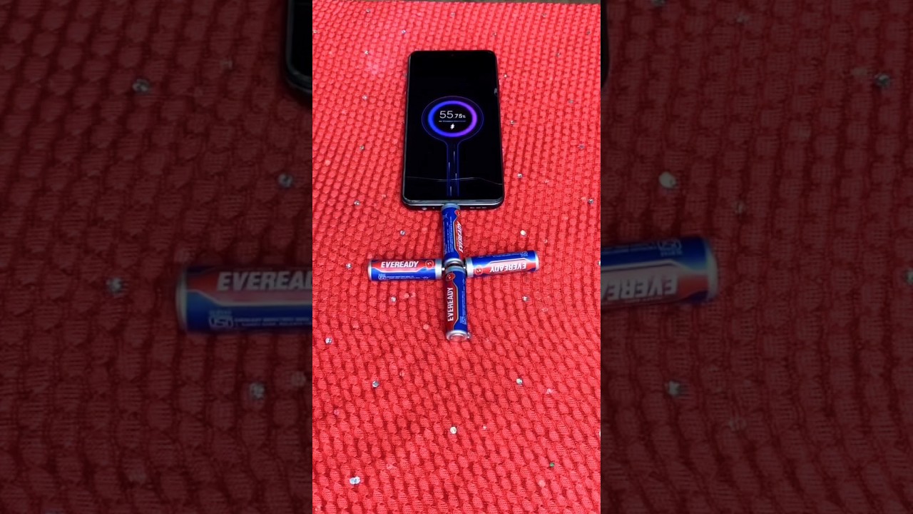Battery and mobile charging experiment..💡🤯 #shortvideo #shorts #experiment #science