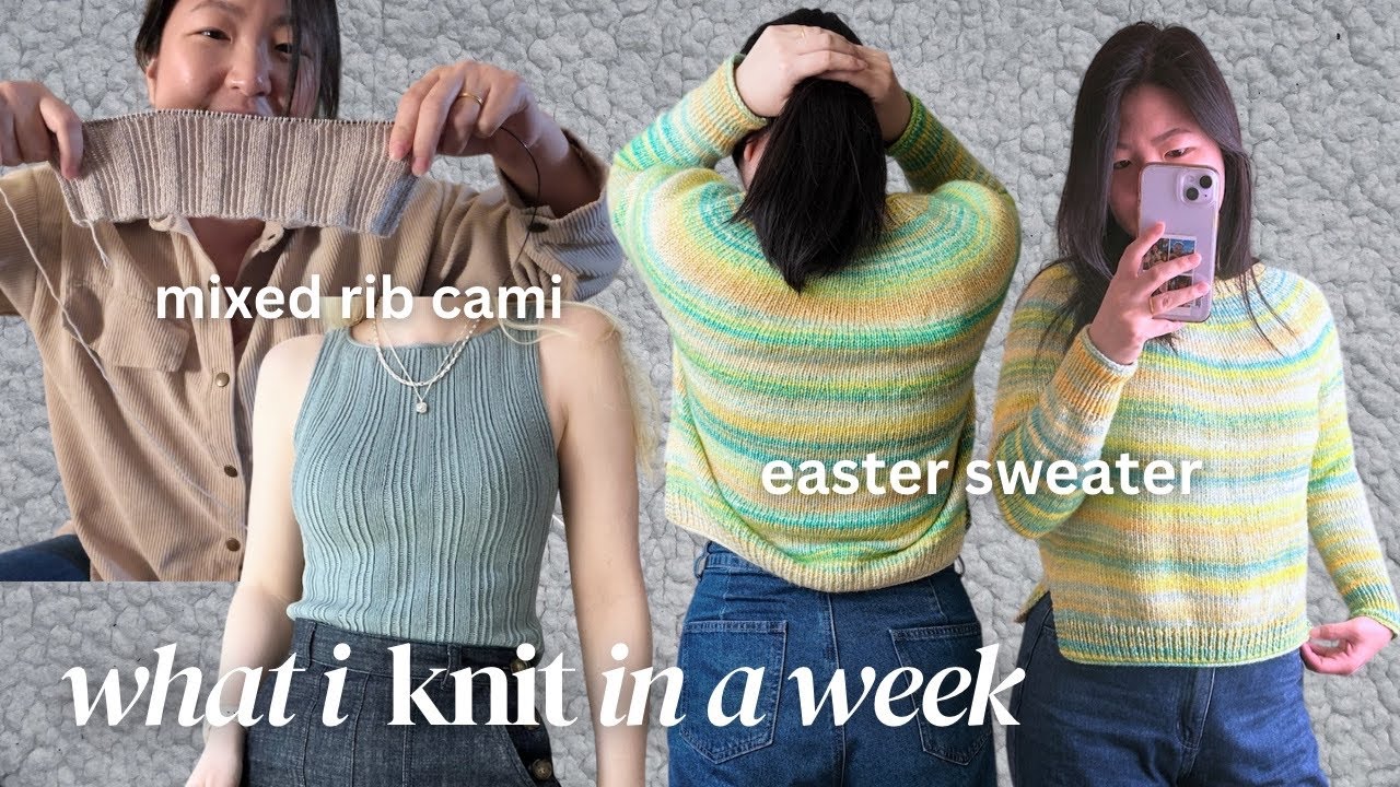 Easter sweater FO 🐣 Mixed Rib Cami CO | Another chatty VLOG
