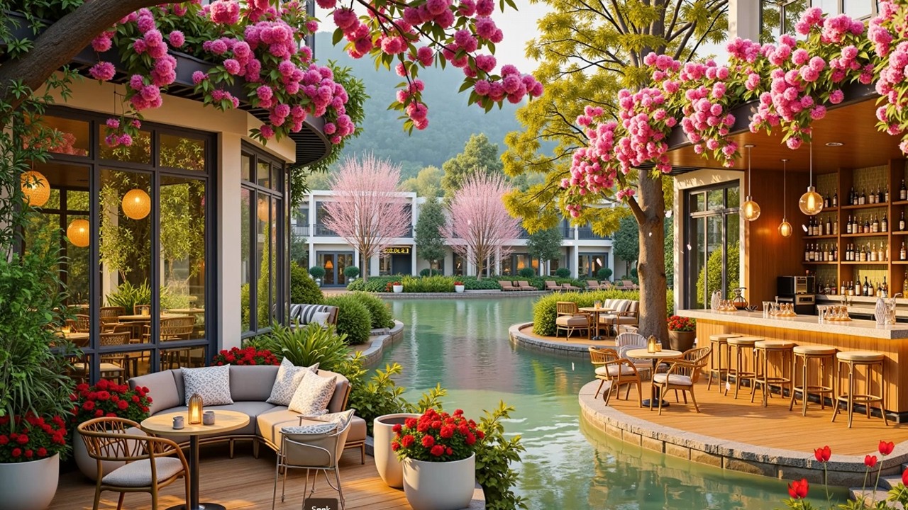 🌺Calming Morning Jazz Music at Cozy Spring Coffee Shop Corner with Forest Sounds for Positive Mood