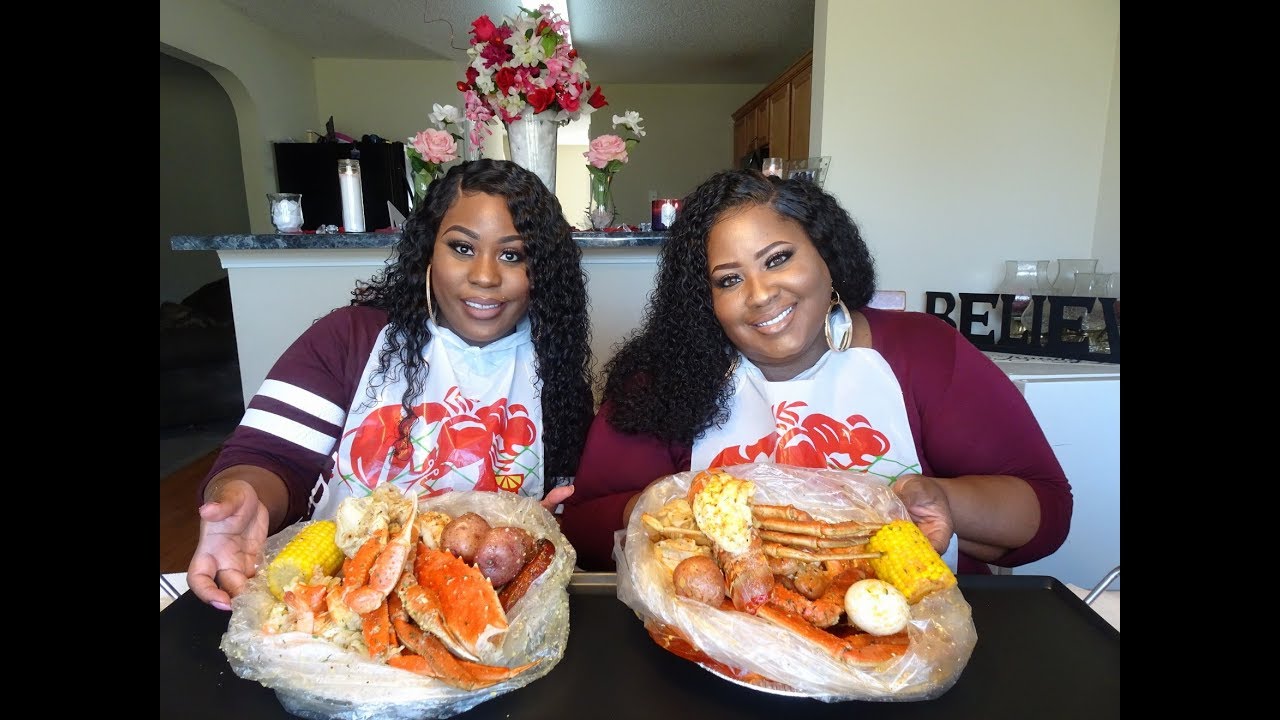 Мукбанг с отварным вином и морепродуктами